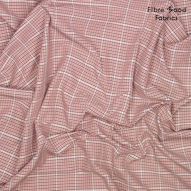 Pied-de-poule lichte stretch roze  - Fibre Mood